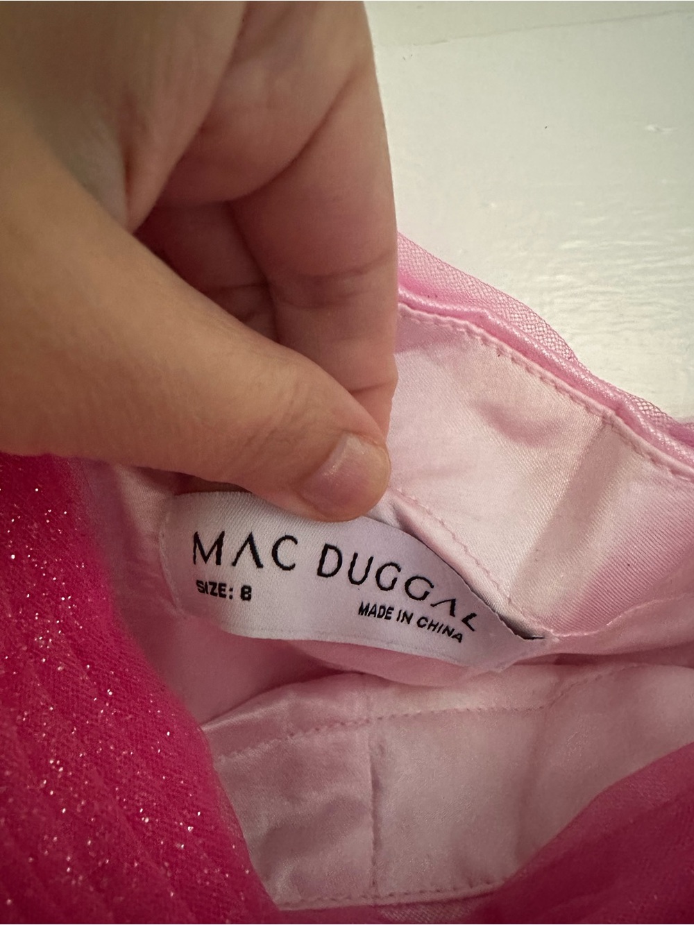 Mac Duggal Pink Ombre Sparkle Tulle Gown - Picture 2 of 6